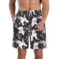 thumbnail image 1 of Cauagu Cute Poodle Dog Print Men's Swim Trunks,Hawaiian Bathing Suit Swimsuits Beach Shorts with Pockets for Men Quick Dry Swimming Board Shorts-3X-Large, 1 of 6