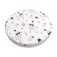 Cauagu Cute Poodle Dog Print Round Stool Covers,Seat Cushion for Round
