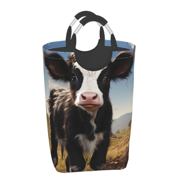 Cauagu Cute Prairie Cow Print Hamper Basket Bin,Extra Large Dirty