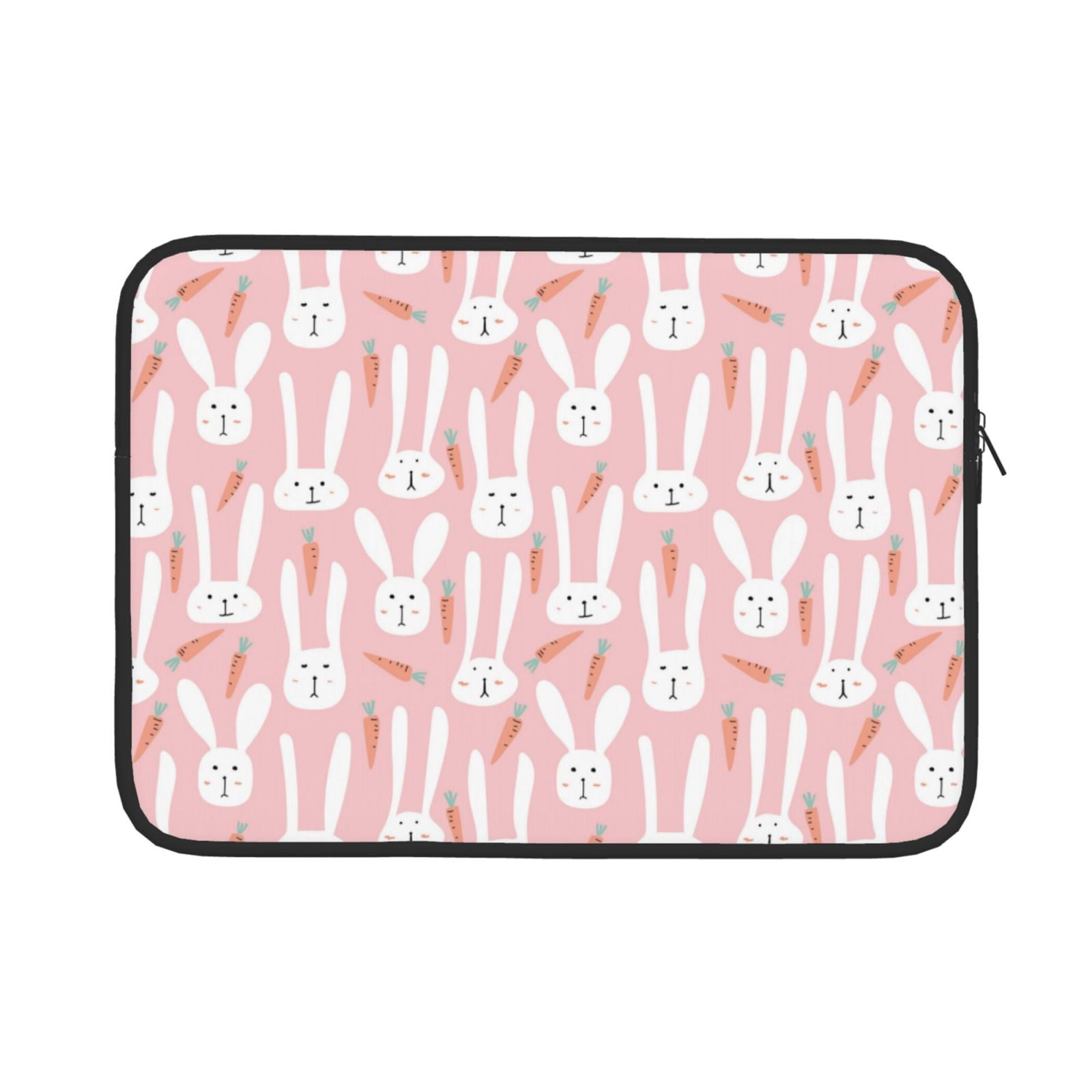 Cauagu Cute Rabbit Carrot Print Laptop Sleeve Case, Laptop Cover