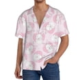 thumbnail image 1 of Cauagu Cute Rabbit Men's Short Sleeve Button Down Hawaiian Shirt for Men Bowling Shirts Casual Summer Beach Shirt,3X-Large, 1 of 1