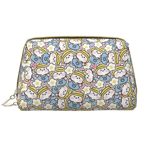 Cauagu Cute Rabbit Print Large Cosmetic Bag,Portable Cosmetics Pouch ...