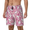 thumbnail image 1 of Cauagu Cute Rabbit Print Mens Swim Trunks Quick Dry Board Shorts Swim Shorts with Compression Liner Bathing Suits-X-Large, 1 of 6