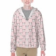 thumbnail image 1 of Cauagu Cute Rabbit Print Sun Protection Jacket for Teen,Full-Zipper Long Sleeve Sun Shirts with Pockets UV Hoodie Shirts Outdoor Athletic Jacket-Large, 1 of 7