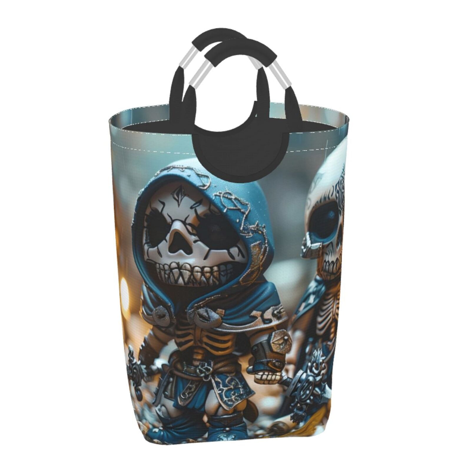 Cauagu Cute Skeletons Figurines Print Hamper Basket Bin,Extra Large