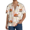 thumbnail image 1 of Cauagu Cute Sleepy Fox Men's Short Sleeve Button Down Hawaiian Shirt for Men Bowling Shirts Casual Summer Beach Shirt,Small, 1 of 6