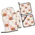 thumbnail image 1 of Cauagu Cute Sleepy Fox Print Oven Mitts and Pot Holders 4 pcs Set,Extra Thicken Long Kitchen Oven Glove Potholders BBQ Gloves-Oven Mitts and Pot Holders(11 Inch), 1 of 6
