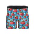 thumbnail image 1 of Cauagu Cute Strawberry Flower Pot Print Men's Boxer Briefs, Funny & Cute Underwear Elastic Waistband Briefs Ideal Gift for Men,1-Pack, 1 of 7