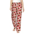 thumbnail image 1 of Cauagu Cute Strawberry Pajama Pants for Women Loose Fit Wide Leg Trouser Pants Casual Elastic Waist Drawstring Lounge Pants, 1 of 6