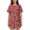 thumbnail image 1 of Cauagu Cute Tomato for Women's Round Neck Pajama Set,Short-Sleeved Pajamas Soft Sleepwear Set Summer Pajamas Set Lounge Sets 2-Piece Pj-X-Large, 1 of 6