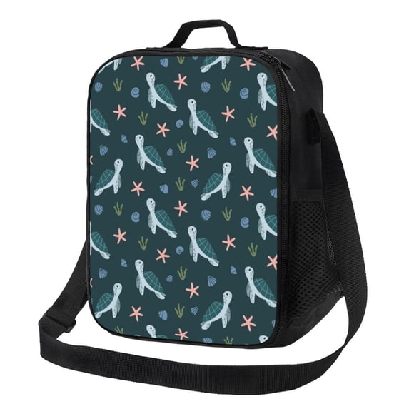 Cauagu Cute Turtle Insulated Lunch Bag - Reusable Lunch Box Thickened Thermal Leakproof Lunch Tote Bag for Adult Office/Travel Picnic