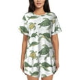 thumbnail image 1 of Cauagu Cute Turtle for Women's Round Neck Pajama Set,Short-Sleeved Pajamas Soft Sleepwear Set Summer Pajamas Set Lounge Sets 2-Piece Pj-3X-Large, 1 of 6