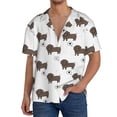 thumbnail image 1 of Cauagu Dachshund Dog Men's Short Sleeve Button Down Hawaiian Shirt for Men Bowling Shirts Casual Summer Beach Shirt,X-Large, 1 of 6