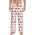 thumbnail image 1 of Cauagu Dachshund Walking Mens Pajama Pants Sleep & Lounge Pants,PJ Bottoms with Pockets-Small, 1 of 7