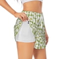 thumbnail image 1 of Cauagu Daisies Flowers Print Women's 2 in 1 Running Shorts Athletic Workout Gym Yoga Shorts Running Shorts for Women-Large, 1 of 7