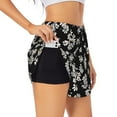 thumbnail image 1 of Cauagu Daisies Flowers Print Women's 2 in 1 Running Shorts Athletic Workout Gym Yoga Shorts Running Shorts for Women-Medium, 1 of 7