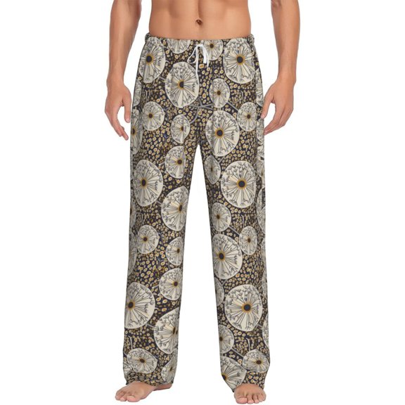 Cauagu Dandelion Flower Mens Pajama Pants Sleep & Lounge Pants,PJ Bottoms with Pockets-XX-Large