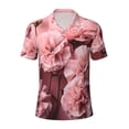 thumbnail image 1 of Cauagu Delicate Pink Carnations Print Men's Polo Shirts, Short-Sleeve Polo Shirts for Men Performance Golf Shirt Athletic Casual Collared T-Shirt-XX-Large, 1 of 8