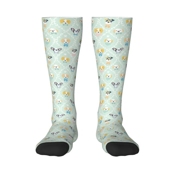 Cauagu Different Breeds of Dogs Print Women's Men's Ankle Socks 1-pack Casual Athletic Socks for Unisex Adult Moisture-Wicking Socks for Daily Wear/Running/Sport