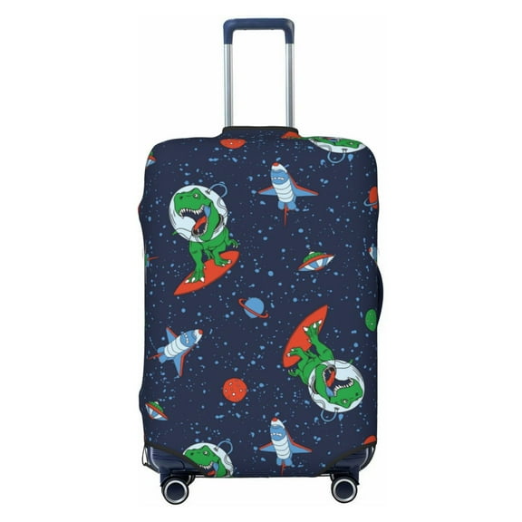 Cauagu Dinosaur Astronaut Space Surfing Print Travel Luggage Cover,Travel Dust-proof Suitcase Cover Softside Suitcase Protector for 18-32inch,Not Included Suitcase