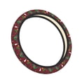 thumbnail image 1 of Cauagu Dinosaur Christmas Happy New Year Print Car Steering Wheel Cover - Universal Car Accessory for Diverse Cars for Steering Wheel with a Diameter of 14.5"-15", 1 of 7