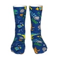 thumbnail image 1 of Cauagu Dinosaur In Space Pattern Fun Novelty Crew Socks,Casual Athletic Socks Neutral Socks Cozy Crew Socks Christmas Gift, 1 of 7