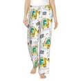 thumbnail image 1 of Cauagu Dinosaur on Excavator Pajama Pants for Women Loose Fit Wide Leg Trouser Pants Casual Elastic Waist Drawstring Lounge Pants, 1 of 1