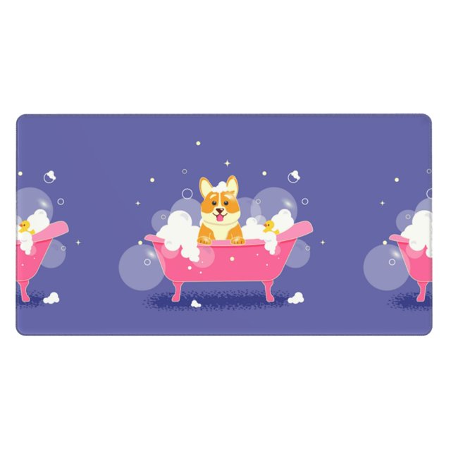 Cauagu Dog Washes in a Pink Bath for Large Mouse Pad,XXL Extended