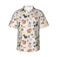 thumbnail image 1 of Cauagu Dogs Print Hawaiian Shirt for Men,Casual Short Sleeve Button Down Shirts Summer Beach Men's Regular-Fit Short-Sleeve Print Shirt -X-Large, 1 of 6