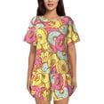 thumbnail image 1 of Cauagu Donut and Blue for Women's Round Neck Pajama Set,Short-Sleeved Pajamas Soft Sleepwear Set Summer Pajamas Set Lounge Sets 2-Piece Pj-Medium, 1 of 6