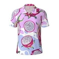 Cauagu Dragon Fruit Print Men's Polo Shirts, ShortSleeve Polo Shirts