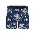 Cauagu Dragon Print Men's Boxer Briefs, Funny & Cute Underwear Elastic