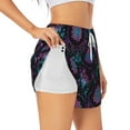thumbnail image 1 of Cauagu Dreamcatcher With Feathers Print Women's 2 in 1 Running Shorts Athletic Workout Gym Yoga Shorts Running Shorts for Women-Small, 1 of 7