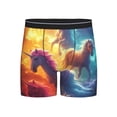 thumbnail image 1 of Cauagu Dreamy Night Sky White Horse Print Men's Boxer Briefs, Funny & Cute Underwear Elastic Waistband Briefs Ideal Gift for Men,1-Pack, 1 of 7