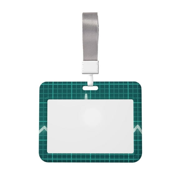 Cauagu ECG Wave for ID Badge Holder,Badge Holder with Windows Key Card Work Badge Sleeve for Office/ Factory/ID Credit Cards/Proximity Key Cards