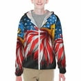 Cauagu Eagle Head With American Flag Print Sun Protection Jacket for