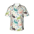 thumbnail image 1 of Cauagu Easter Rabbit Print Hawaiian Shirt for Men,Casual Short Sleeve Button Down Shirts Summer Beach Men's Regular-Fit Short-Sleeve Print Shirt -X-Large, 1 of 6