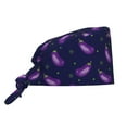 thumbnail image 1 of Cauagu Eggplant Pattern 1 Pcs Working Caps,Adjustable Working Hats Elastic Scrub Hats Nurse Scrub Cap Nurse Hats Elastic Tie Back Hats Unisex,One Size, 1 of 7