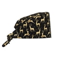 thumbnail image 1 of Cauagu Elegant Gold Moose Pattern 1 Pcs Working Caps,Adjustable Working Hats Elastic Scrub Hats Nurse Scrub Cap Nurse Hats Elastic Tie Back Hats Unisex,One Size, 1 of 7