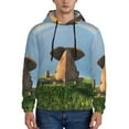 thumbnail image 1 of Cauagu Elephant Dog for Men's Pullover Hooded Sweatshirt Athletic Casual Hoodie Aautumn Hoodie Sweatshirt for Men Pullover Casual Hooded Sweatshirt-Medium, 1 of 7