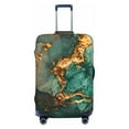 thumbnail image 1 of Cauagu Emerald Color Gold Marble Print Travel Luggage Cover,Travel Dust-proof Suitcase Cover Softside Suitcase Protector for 18-32inch,Not Included Suitcase, 1 of 8