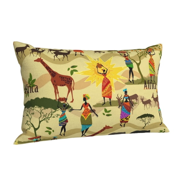 Cauagu Ethnic African Print Pillow Covers with Envelope Closure,1PC Pillow Cases Decorative Pillow Case for Bed & Couch, Pillows Not Included-14"x20"