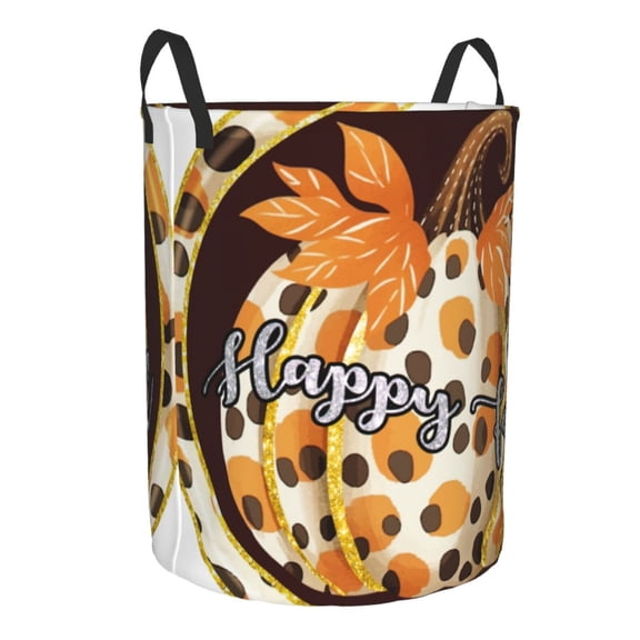 Cauagu Fall Farmhouse Pumpkins for Laundry Basket,Collapsible Organizer Basket for Storage Bin Toy Bins Gift Baskets Bedroom Clothes Children Nursery Hamper -Small