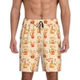 thumbnail image 1 of Cauagu Fall Leaves Print Pajama Bottoms for Men Sleep Pajama Shorts Elastic Waistband Sleep Pajama Short Men's PJ Shorts -XX-Large, 1 of 6