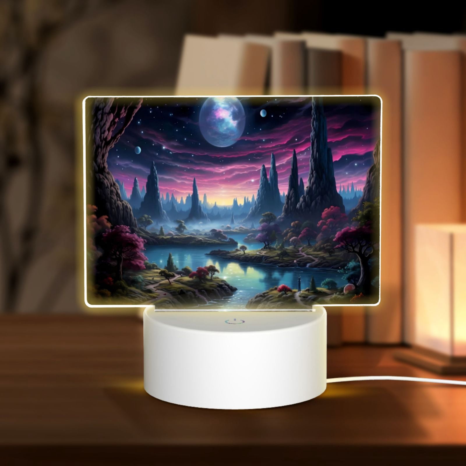 Cauagu Fantasy Landscape Starry Night for Rectangle Acrylic Night Light ...