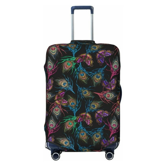 Cauagu Feathers And Butterflies Print Travel Luggage Cover,Travel Dust-proof Suitcase Cover Softside Suitcase Protector for 18-32inch,Not Included Suitcase