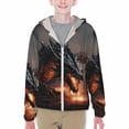 thumbnail image 1 of Cauagu Fiery Black Dragon Attack Print Sun Protection Jacket for Teen,Full-Zipper Long Sleeve Sun Shirts with Pockets UV Hoodie Shirts Outdoor Athletic Jacket-XX-Large, 1 of 7