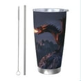 Cauagu Fire Breathing Dragon Twilight Pattern 20oz Tumbler,Stainless