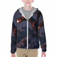 Cauagu Fire Breathing Dragon Twilight Print Sun Protection Jacket for