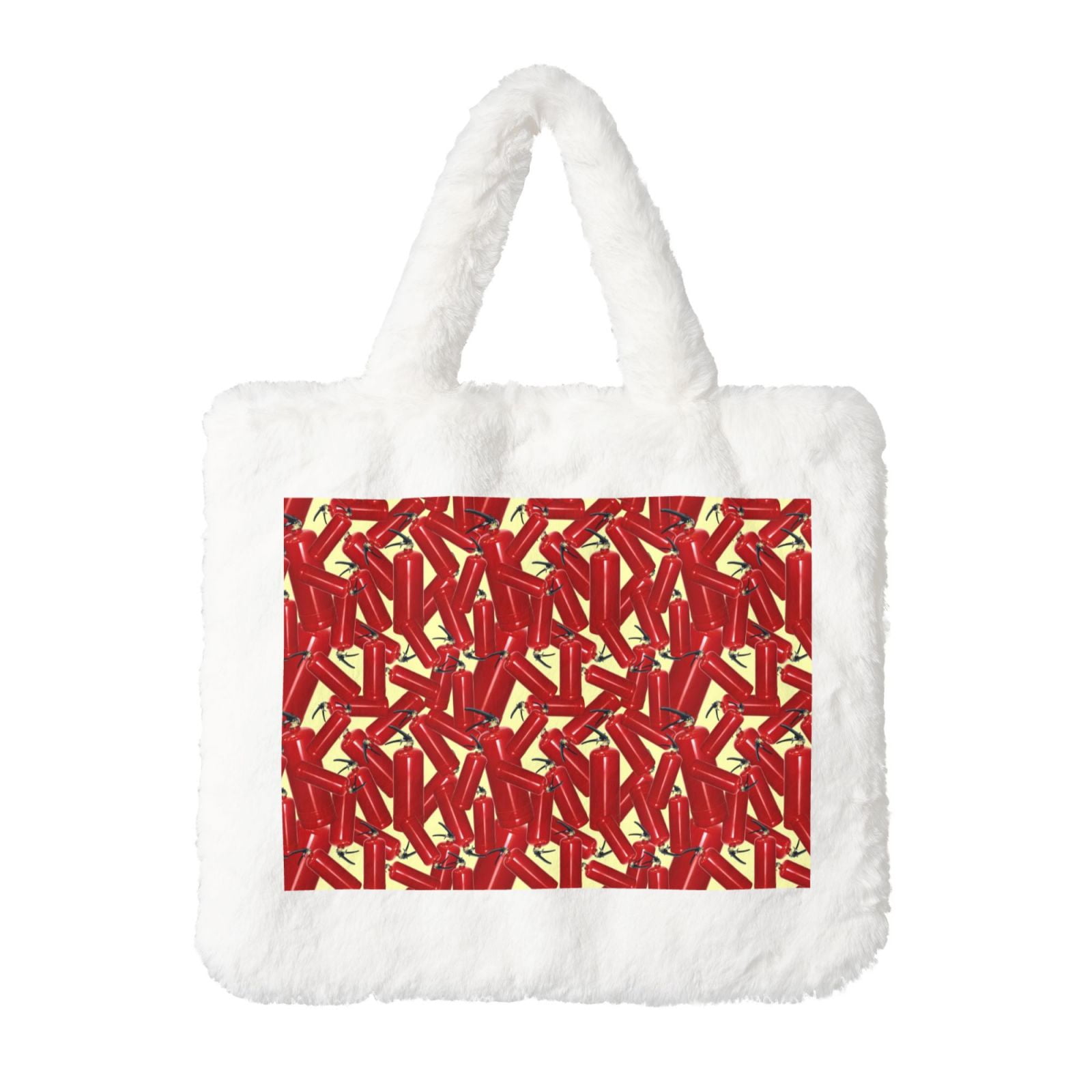 Fire Flame Pattern Print Leather Tote Bag main image 1